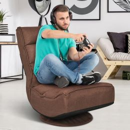 5-Position Folding Floor Gaming Chair (Color: Coffee)