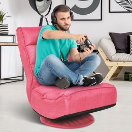 5-Position Folding Floor Gaming Chair (Color: Pink)