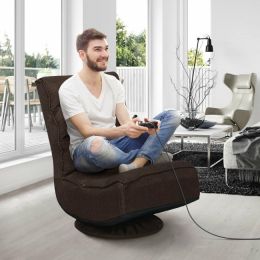 5-Position Folding Floor Gaming Chair (Color: Brown)