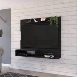 Cabos Floating Entertainment Center For TVÂ´s up 55"; One Upper Shelf; Two Shelves (Color: Black)