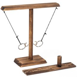 Ring Toss Game Party Drinking Game Wooden Ring Toss Hooks Fast-paced Interactive Game for Bars Home Board Games Pinball (Color: 2)