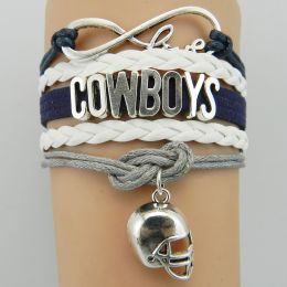 Hot Sale NFL COWBOYS Rugby Bracelet Infinity Multilayer Woven Letter Bracelet (Style: 1)