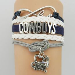 Hot Sale NFL COWBOYS Rugby Bracelet Infinity Multilayer Woven Letter Bracelet (Style: 2)