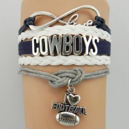 Hot Sale NFL COWBOYS Rugby Bracelet Infinity Multilayer Woven Letter Bracelet (Style: 4)