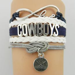 Hot Sale NFL COWBOYS Rugby Bracelet Infinity Multilayer Woven Letter Bracelet (Style: 5)