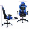 PU Leather Gaming Chair with USB Massage Lumbar Pillow and Footrest