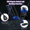 PU Leather Gaming Chair with USB Massage Lumbar Pillow and Footrest
