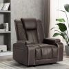 Living Room Faux Leather Heated Theater Recliner Sofa with Massage Reclining Individual Seat