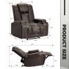 Living Room Faux Leather Heated Theater Recliner Sofa with Massage Reclining Individual Seat