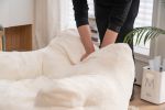 Soft Tufted foam bean bag chair with Teddy fabric