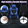 PU Leather Gaming Chair with USB Massage Lumbar Pillow and Footrest