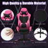 PU Leather Gaming Chair with USB Massage Lumbar Pillow and Footrest