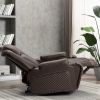 Living Room Faux Leather Heated Theater Recliner Sofa with Massage Reclining Individual Seat
