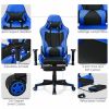 PU Leather Gaming Chair with USB Massage Lumbar Pillow and Footrest