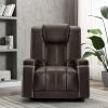 Living Room Faux Leather Heated Theater Recliner Sofa with Massage Reclining Individual Seat